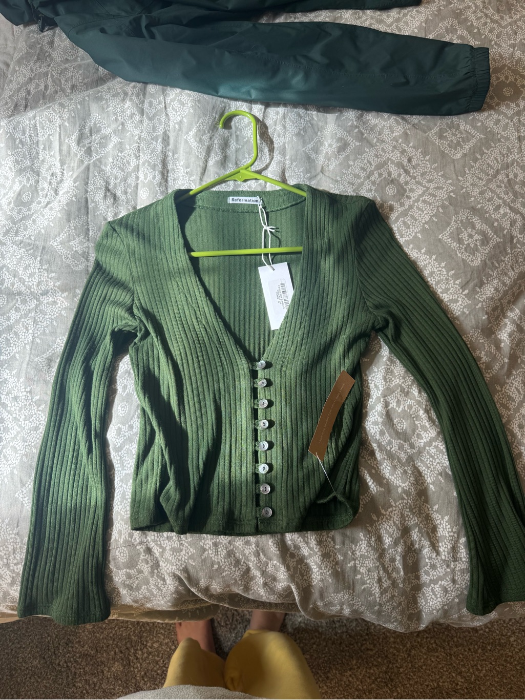 Reformation Gellar Knit Top- Fern